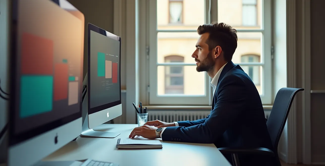 Bilancia simbolica tra privacy del dipendente e sicurezza aziendale in ufficio moderno