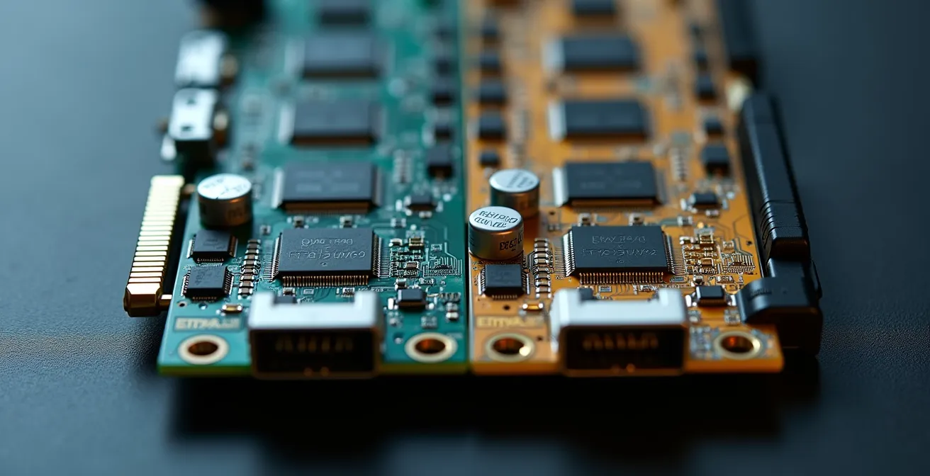 Confronto visivo tra scheda FPGA e NIC ad alte prestazioni per trading