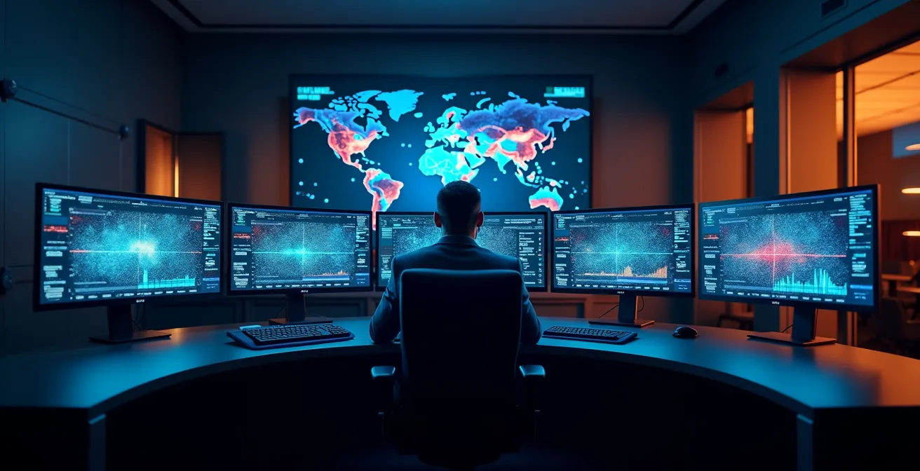 Dashboard di monitoraggio SIEM open source con grafici e metriche di sicurezza in tempo reale