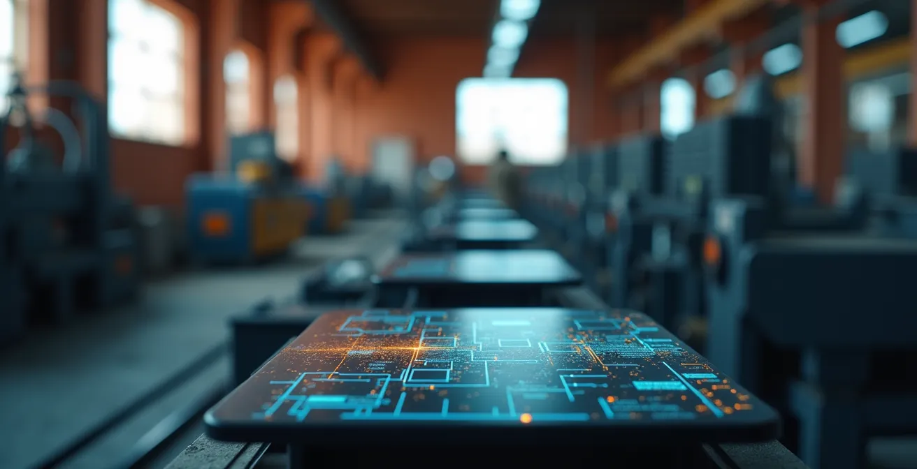 Sensore edge computing montato su impianto industriale italiano