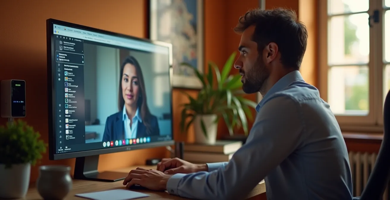 Postazione smart working domestica con connessione FTTH per backup cloud